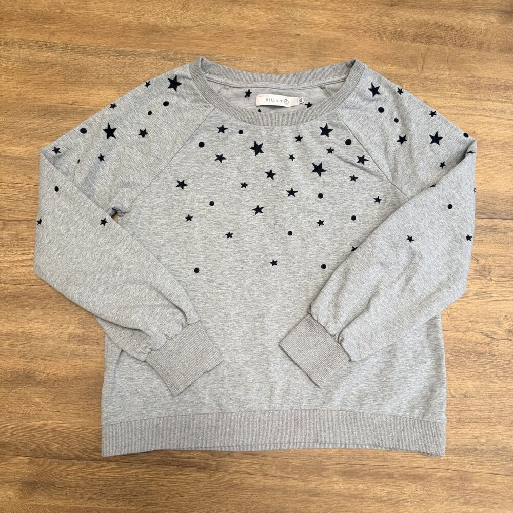 Billy T Stars Stardust Galaxy Print Crewneck Cotton Sweatshirt Small